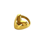 18K Gold-Plated Stainless Steel Heart Ring - Ladyez
