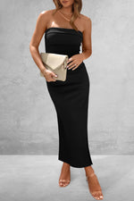 Slit Tube Midi Dress - Ladyez