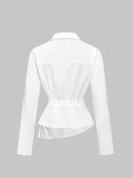 Asymmetrical Button Long Sleeve Shirt