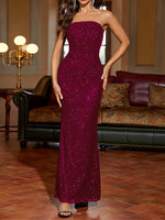 Glitter Tube Mermaid Maxi Dress