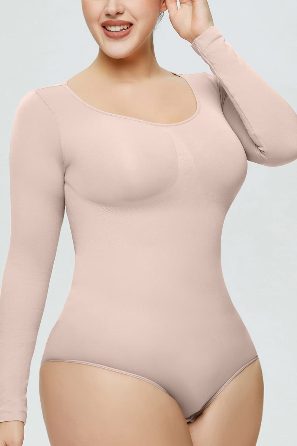 Long Sleeve Shaping Bodysuit - Ladyez