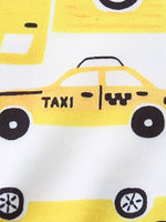 Children's Cartoon Car Print Short Sleeve Pajama Set