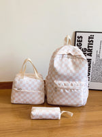 Checkered Pattern 3-Piece Bag Set - Ladyez