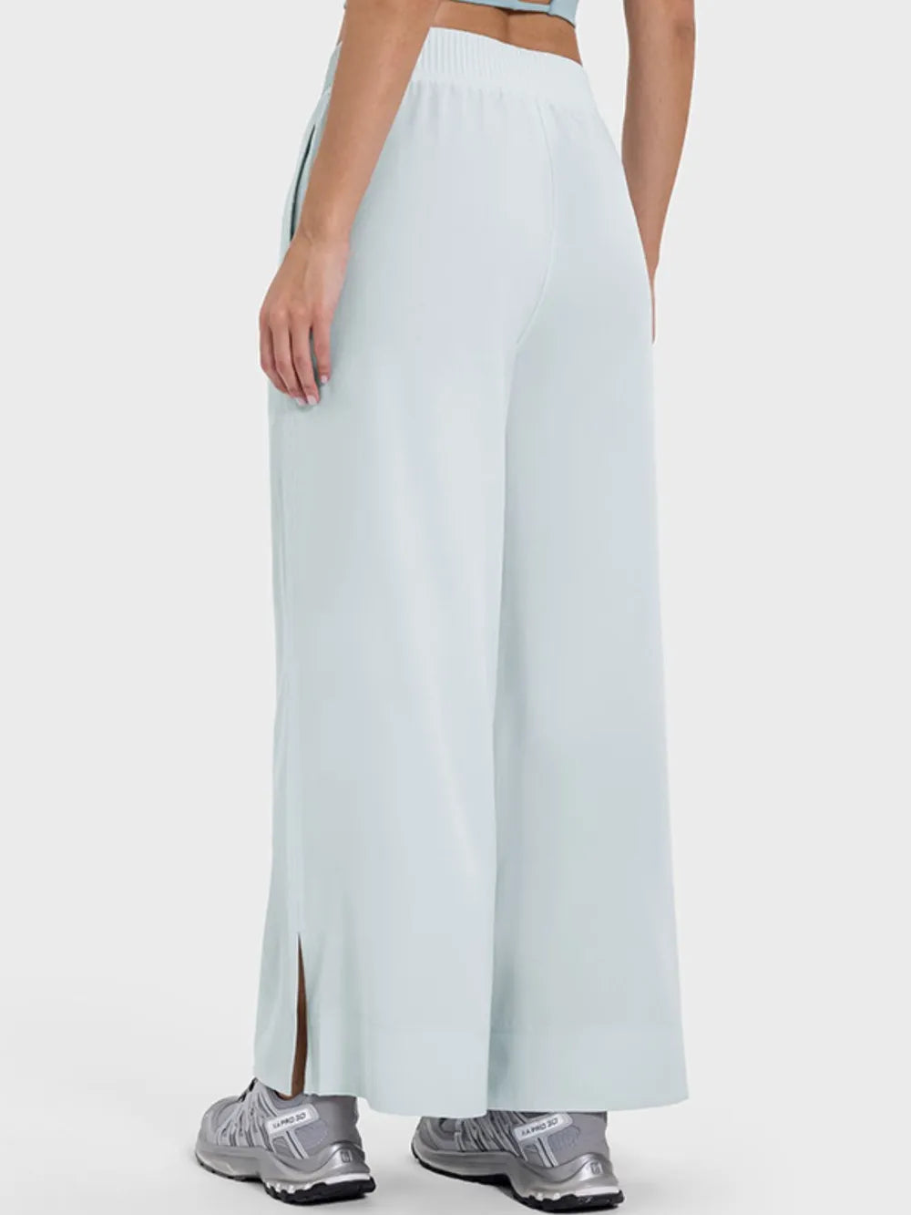 Millennia Slit Wide Leg Active Pants - Ladyez