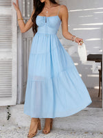 Devine Smocked Tiered Maxi Cami Dress - Ladyez