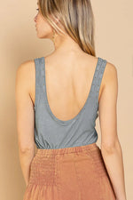 POL Ribbed Tank Top with Metallic Stud Detail - Ladyez
