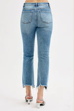 RISEN Full Size High Rise Crop Straight Slim Jeans Plus Size - Ladyez