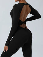 Twisted Backless Long Sleeve Jumpsuit - Ladyez
