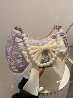 Bow Pearl Chain Crossbody Bag