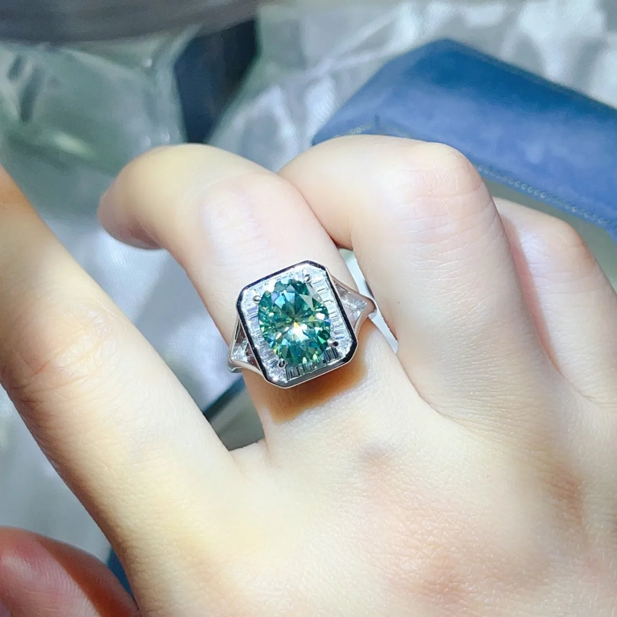 3 Carat Moissanite Engagement Square Ring - Ladyez