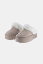 Weeboo Thick Bottom Fur Trim Snow Slippers - Ladyez