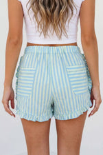 Striped Elastic Waist Shorts