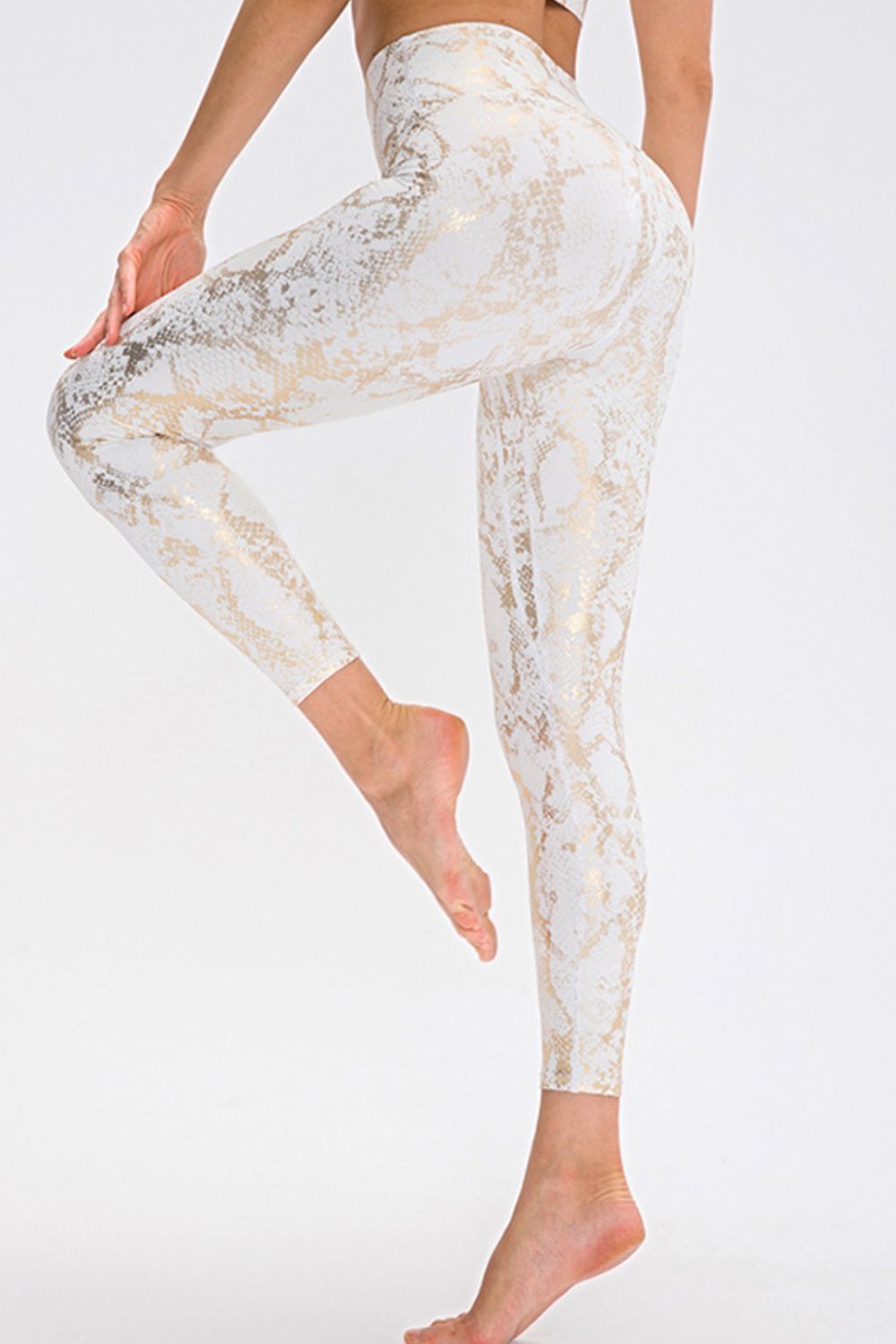 Animal Print Slim Fit Wide Waistband Long Sports Pants - Ladyez