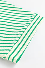 Striped Half Sleeve Tie Waist Romper - Ladyez