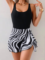Printed Scoop Neck Wide Strap Two-Piece Swimwear - Ladyez