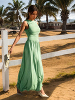 Ruched Sleeveless Maxi Dress - Ladyez