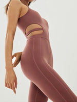 Cutout Asymmetrical Neck Active Jumpsuit - Ladyez