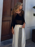 Round Neck Long Sleeve Cover-Up - Ladyez