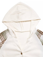 Plaid V-Neck Button Front Sweatshirt
