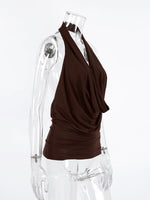 Backless Halter Cowl Neck Cami