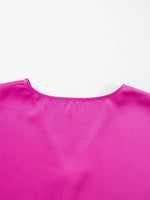 Silky V Neck Dolman Sleeve Blouse