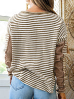 Striped Drop Shoulder Casual Top