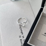 925 Sterling Silver Heart Open Ring