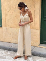 Lace Trim Spaghetti Strap Jumpsuit