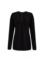 Button-Detail Dropped Shoulder Top