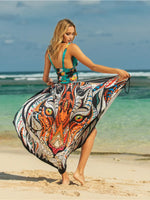 Printed Spaghetti Strap Cover Up - Ladyez
