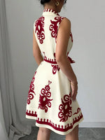 Printed Sleeveless Button Front Dress