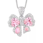 Zircon Bow Pendant Necklace