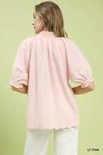 Umgee Textured Pintuck Blouse