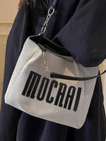 Letter Canvas Shoulder Bag