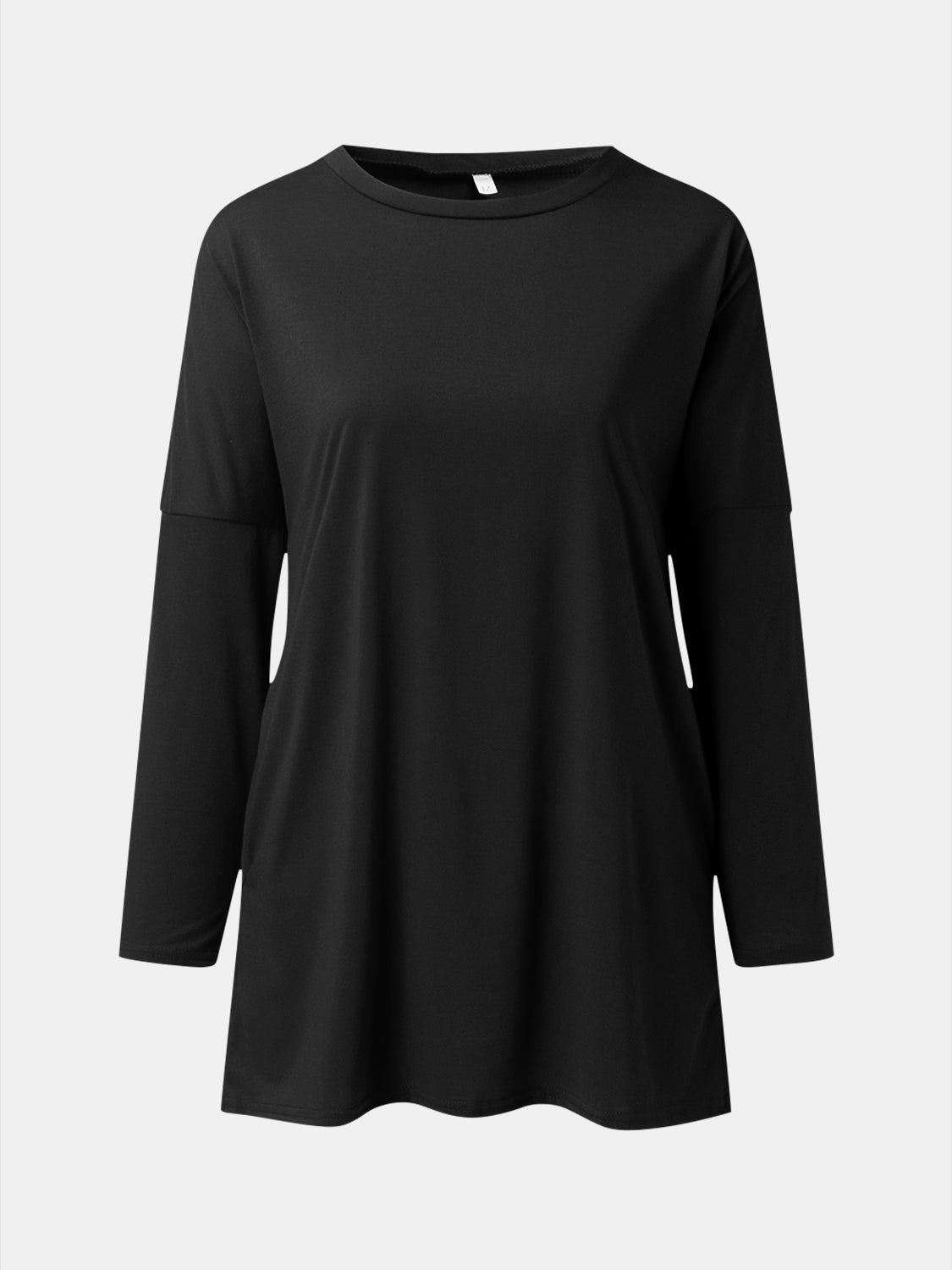 Full Size Round Neck Long Sleeve T-Shirt - Ladyez