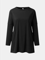 Full Size Round Neck Long Sleeve T-Shirt - Ladyez