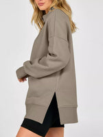 Quarter-Zip Dropped Shoulder Sweatshirt