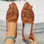 Bow Point Toe Flats Slip-Ons