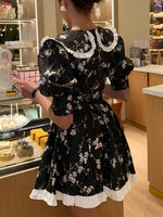 Floral Print Puff Sleeve Mini Dress