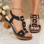 Open Toe Block Heels Sandals
