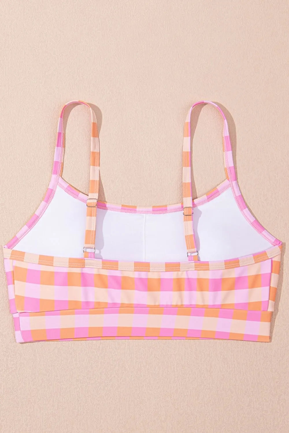 Plaid Print High Waist Bikini Set - Ladyez