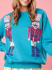 Christmas Sequin Nutcracker Dropped Shoulder Sweatshirt