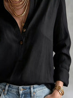 Button Detail Long Sleeve Blouse
