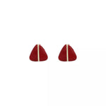 Geometric Triangle Stud Earrings with Gold Accent