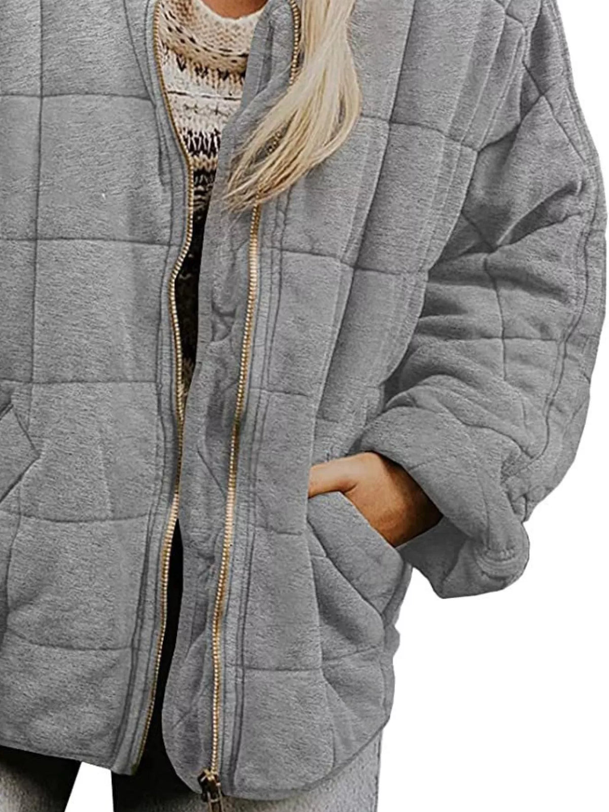 Quilted Zip Up Outerwear