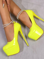 Point Toe Platform Stilettos Pumps - Ladyez