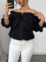 Bow Flounce Sleeve Blouse