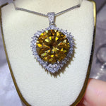 20 Carat Moissanite 925 Sterling Silver Pendant Necklace