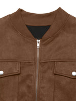 Zip Up Dropped Shoulder Jacket
