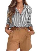 Striped Button-Down Long Sleeve Shirt